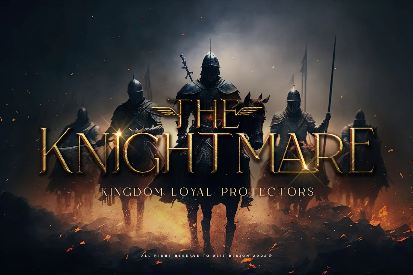 超级英雄和骑士题材的中世纪战争装饰字体 – Back Over