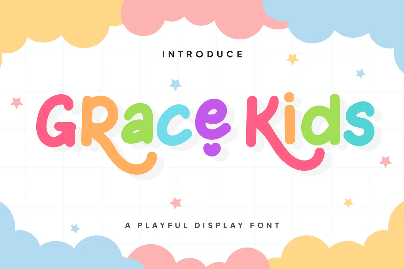 欢快而俏皮的装饰字体 - Grace Kids - Playful Display Font第1张