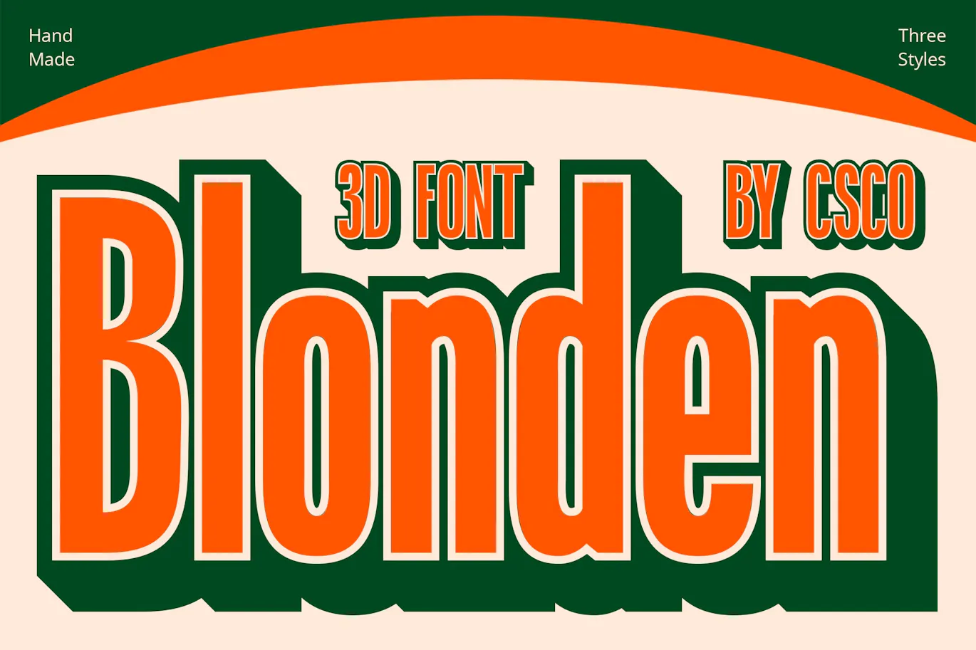 3D效果无衬线设计装饰字体 Blonden 3D第1张
