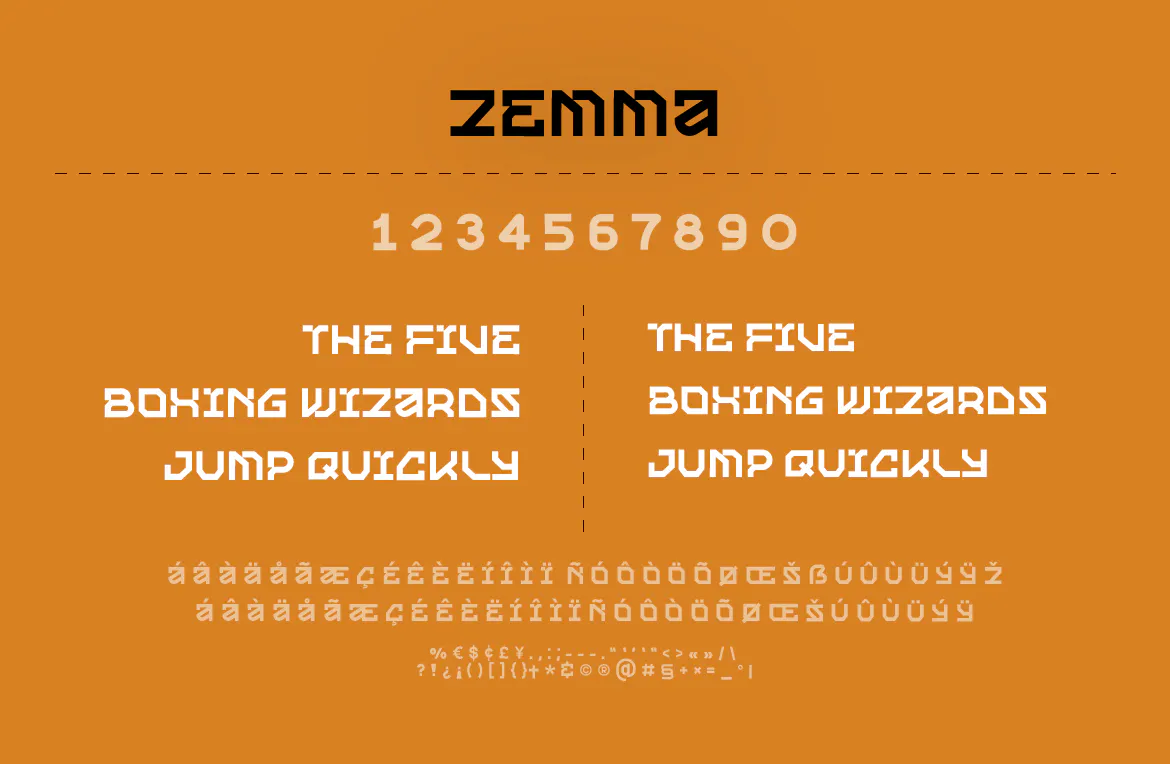 科幻游戏机甲风格英文字体 - Zemma Font第7张