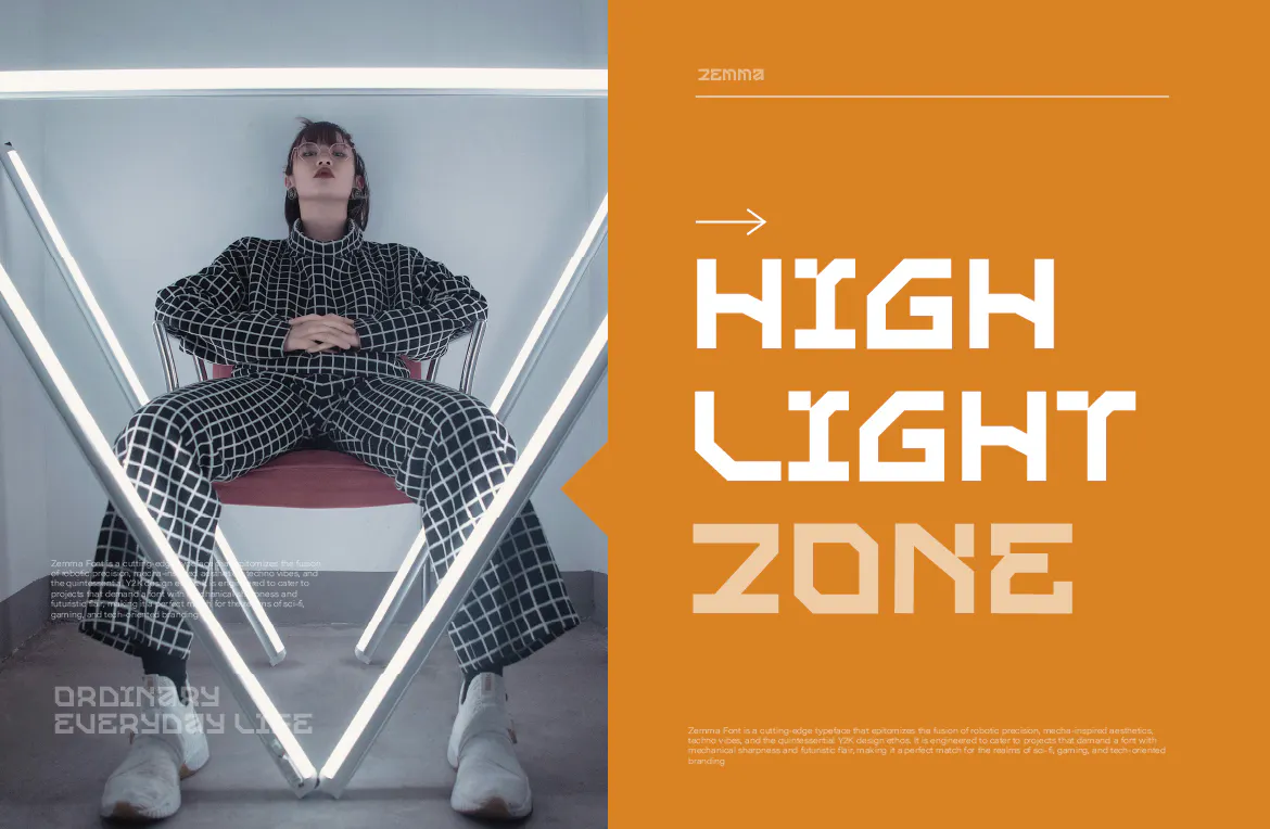 科幻游戏机甲风格英文字体 - Zemma Font第6张
