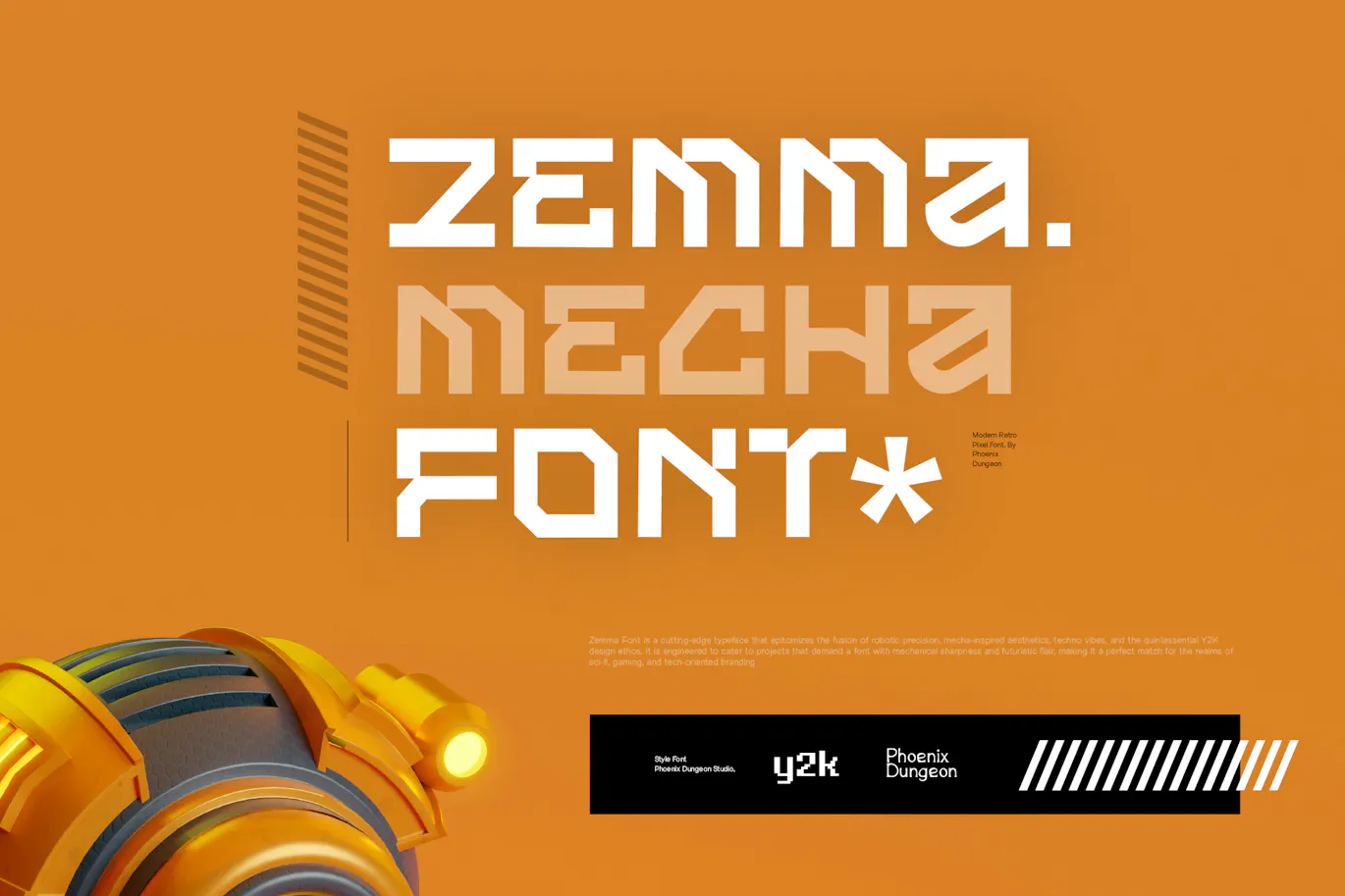 科幻游戏机甲风格英文字体 - Zemma Font第1张