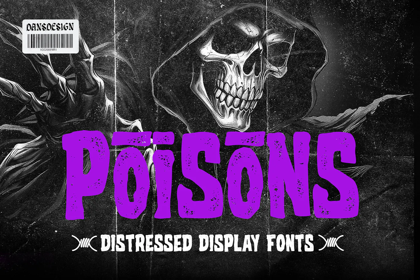 复古恐怖卡通漫画的英文装饰标题字体 - Poisons第1张