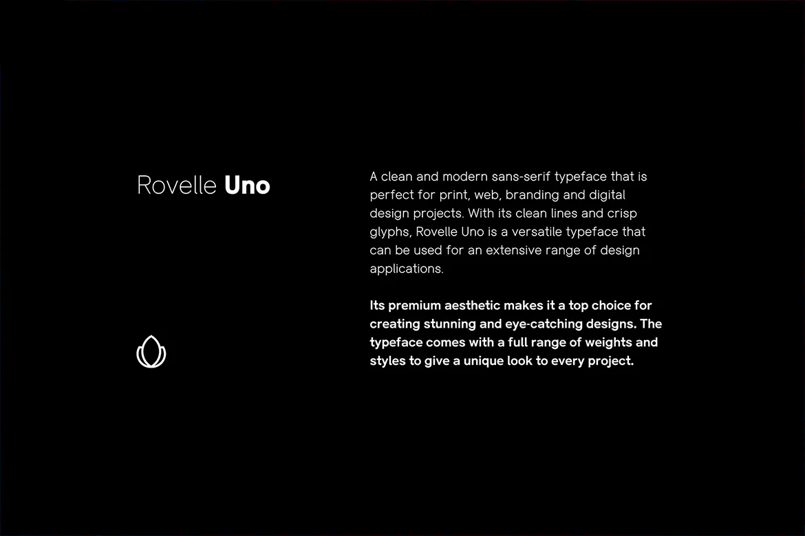 多种粗细效果的英文无衬线字体系列 - Rovelle Uno第9张