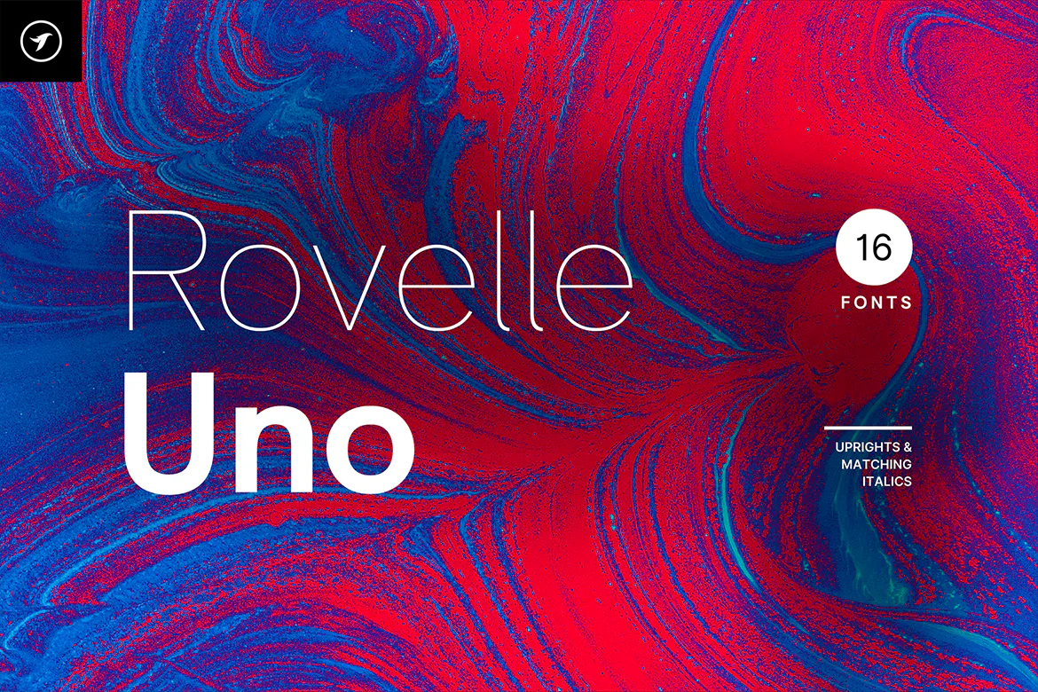 多种粗细效果的英文无衬线字体系列 - Rovelle Uno第1张