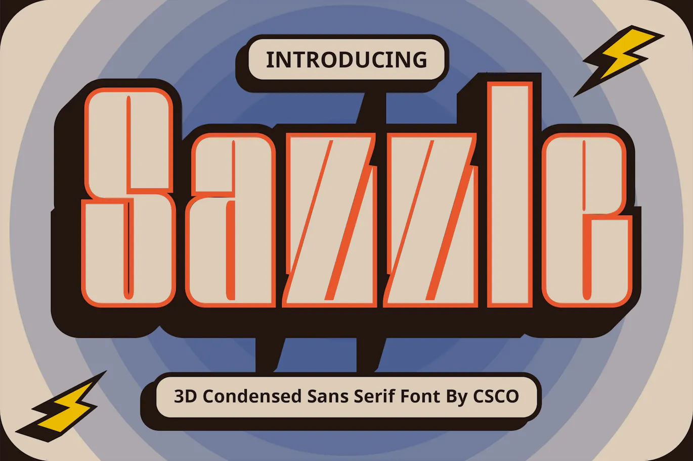 3d复古时髦粗体拉伸的英文装饰字体 - Sazzle 3D第1张