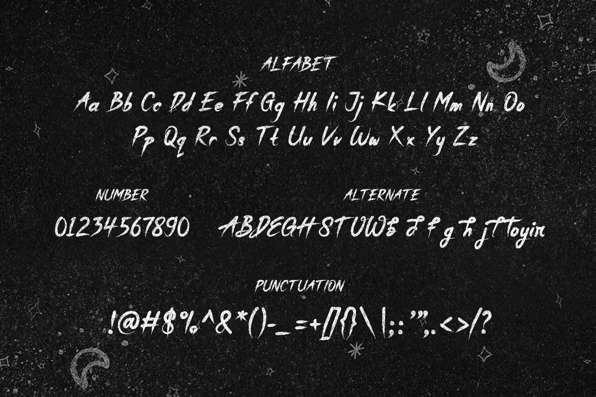 独特手绘粗糙纹理的英文笔刷字体 - BroSyizt第2张