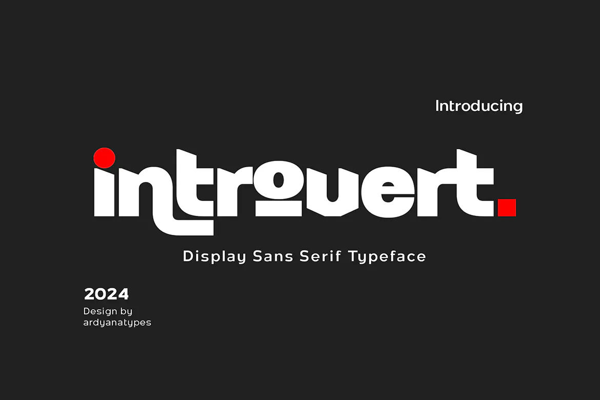 独特极简锋利边缘的英文无衬线字体 - introvert第1张
