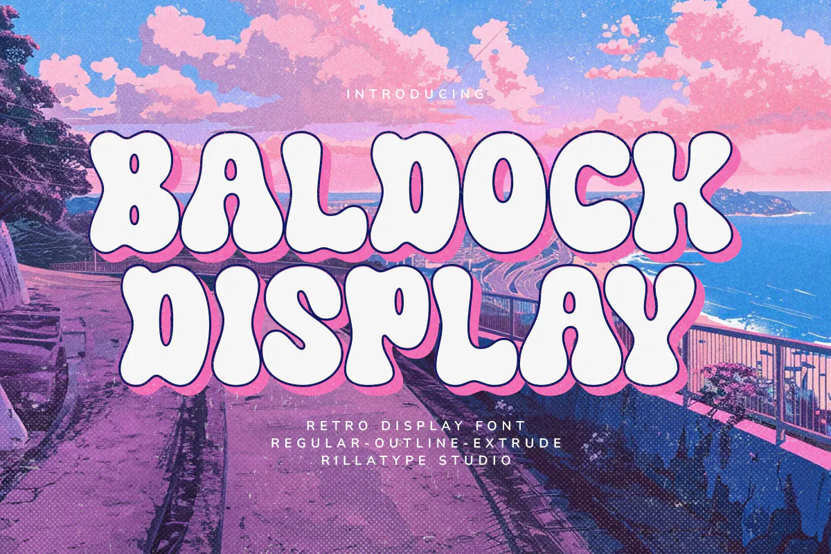 俏皮时髦的迷幻酸性英文嬉皮士字体 - Baldock第1张
