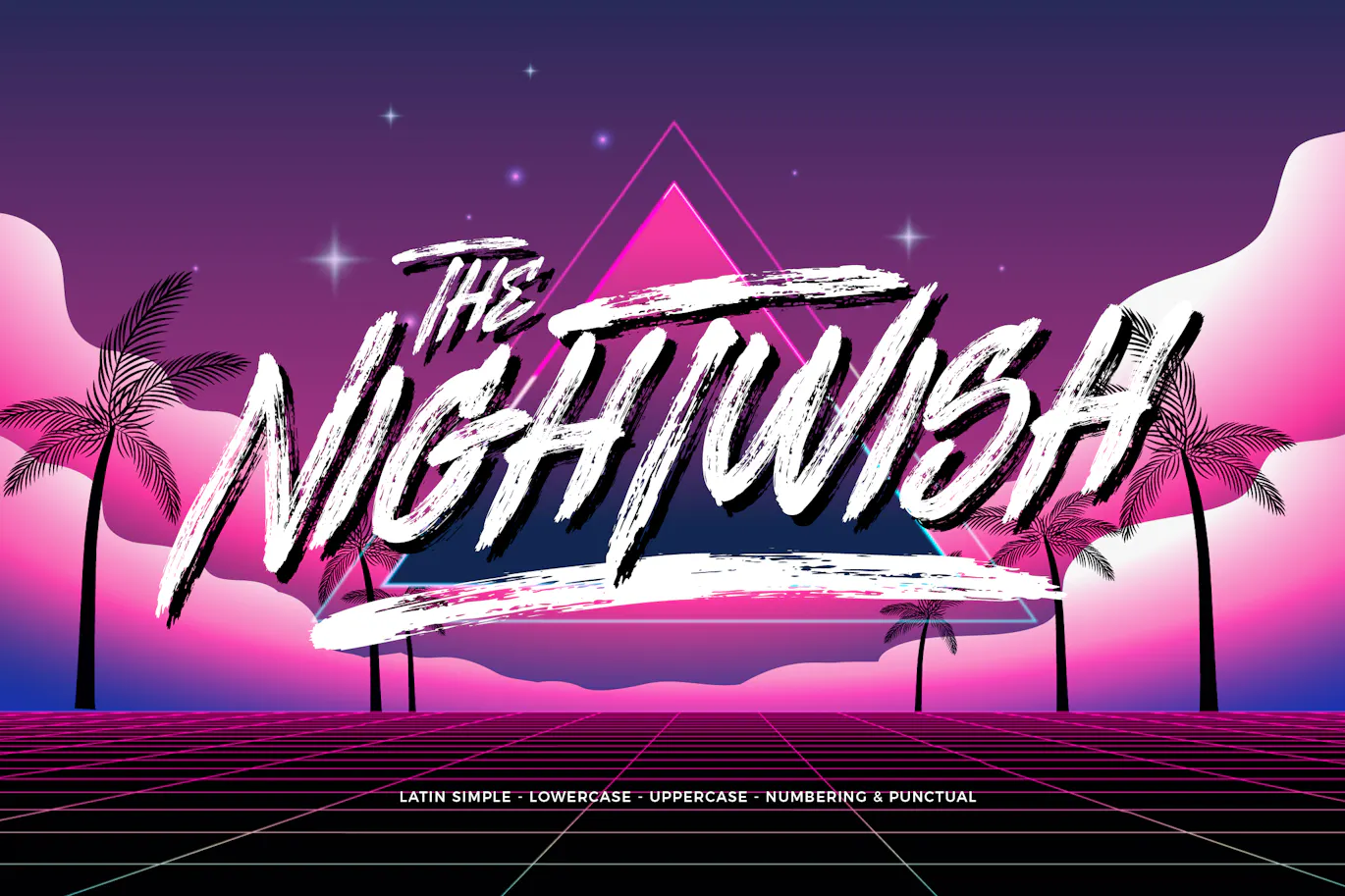 复古迪斯科风格的英文手写笔刷字体 - Nightwish第1张