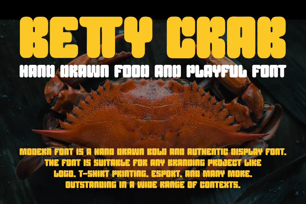 俏皮大胆的英文粗体圆体装饰字体 - Betty Crab第4张