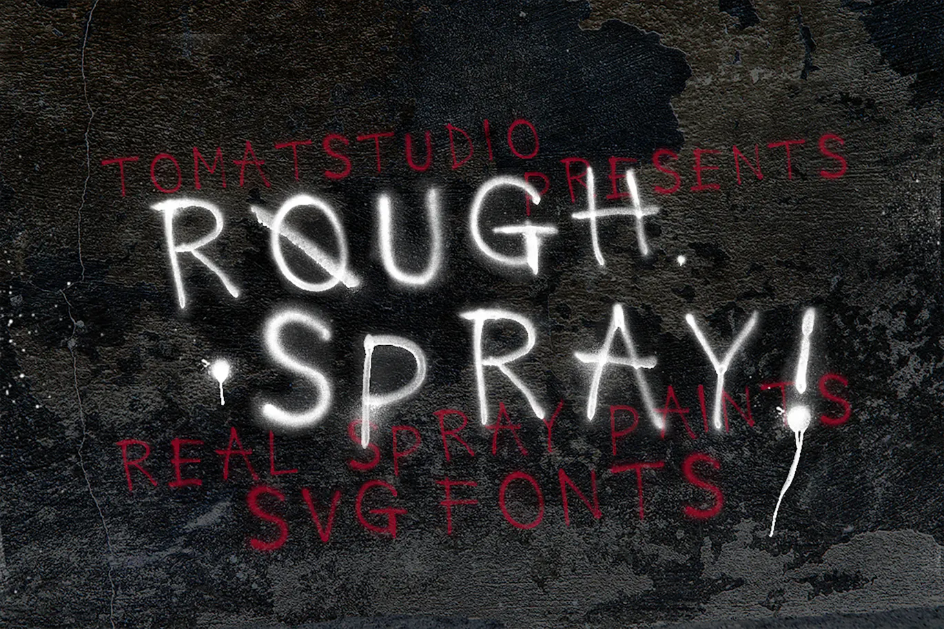 涂鸦喷涂效果的英文手写SVG字体 - Rough Spray第1张