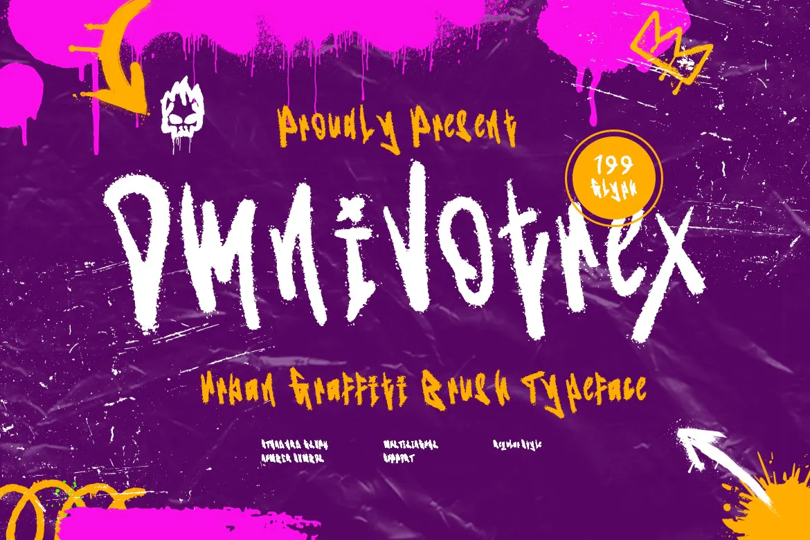 时尚的英文手写涂鸦纹理笔刷字体 - Omnivotrex第12张